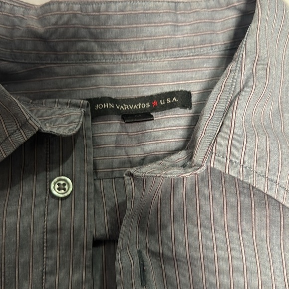 John Varvatos Gray Casual Button Down Shirt - Picture 2 of 8